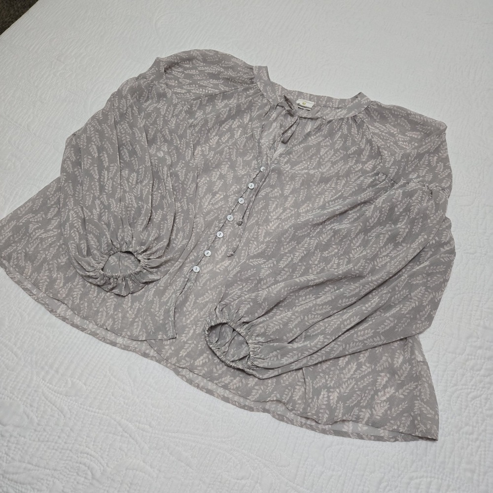 By Together + Collection‎ Womens Medium Blouse Boho Oversized Wheat Fairy Flowy - Picture 4 of 16